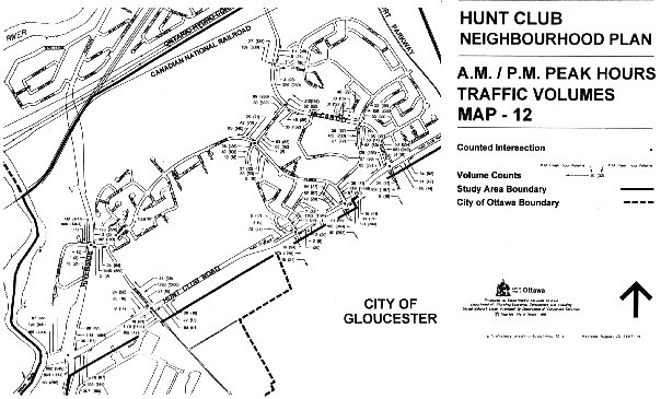 Hunt Club - AM/PM peak hour vehicle traffic volumes